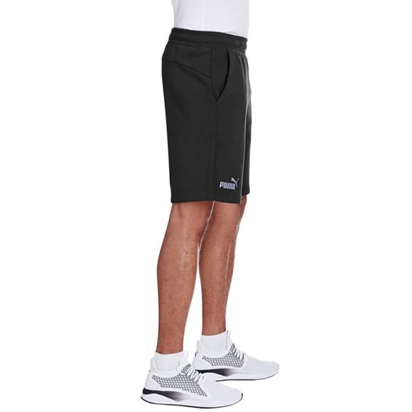 PUMA Essential Men's Sweat Bermuda Shorts Medium Black Regular Fit Cotton Terry - Picture 5 of 10